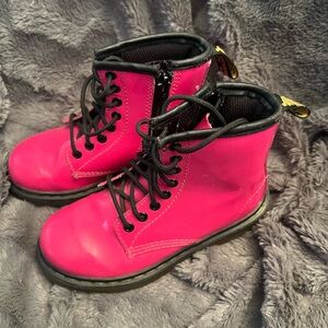 Dr. Martens Delaney Hot Pink Boots | Big Kids US 11